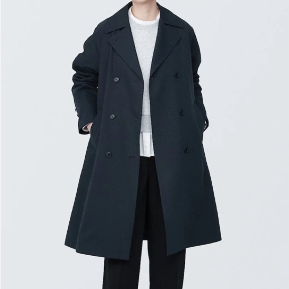 Muji Dark Blue Trench Coat